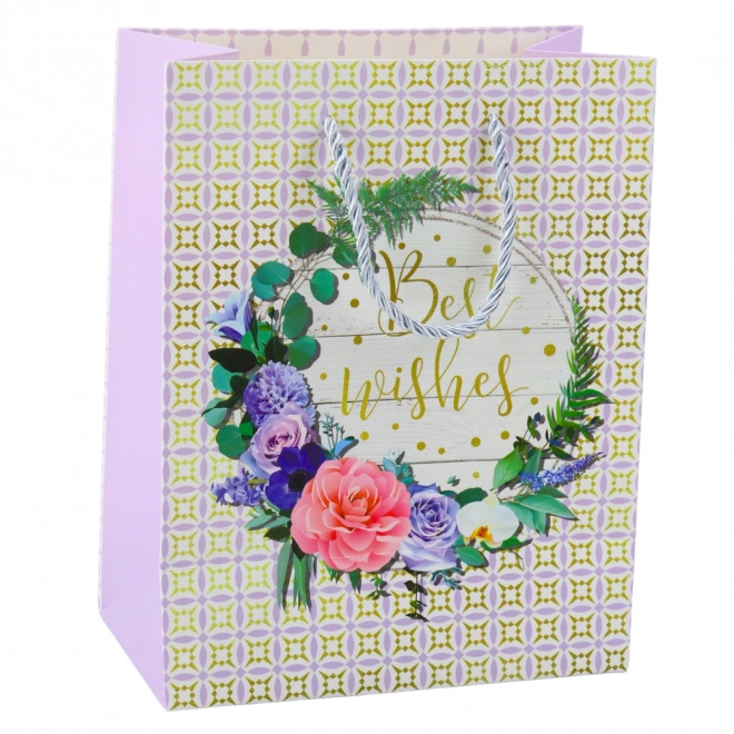 Geschenktasche Blumenmuster Beste Wünsche