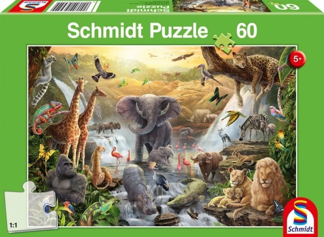Puzzle Tiere in Afrika 60 Teile