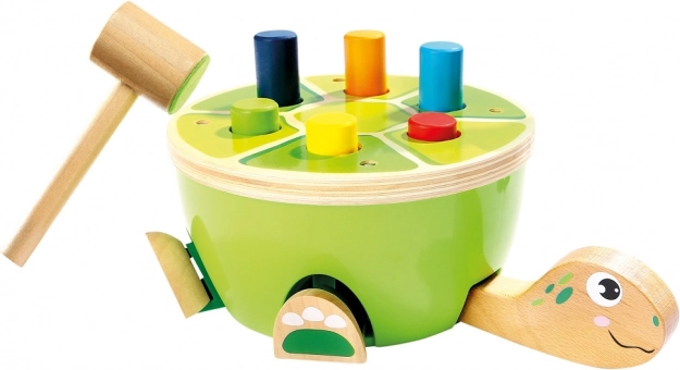 Bino Klopfspiel Schildkröte – hölzernes motorisches Spielzeug für Kinder