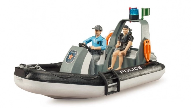 Bruder Polizeiboot mit Polizist und Taucher