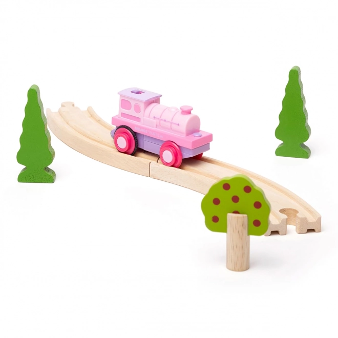 Bigjigs Rail Elektrische Lokomotive Rosa Kraftpaket