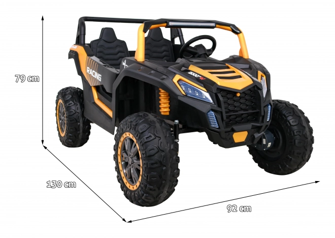 Buggy ATV Racing pro 2 Kinder + Antrieb 4x4 + Fernsteuerung + langsamer Start + MP3 LED – Gold