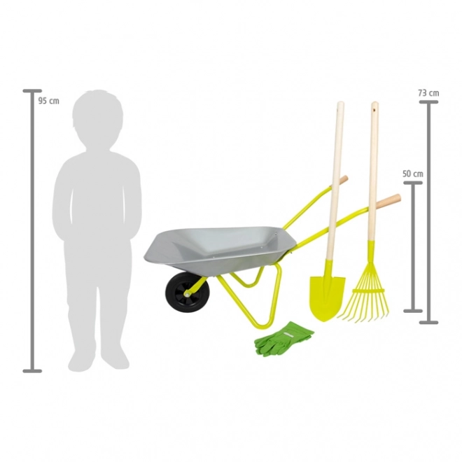 Gärtner-Set mit Schubkarre, Werkzeugen und Handschuhen