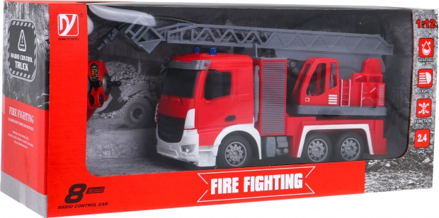 Ferngesteuertes Feuerwehrauto 1:12 für Kinder ab 3 Jahren Feuerwehrschlauch + interaktive Funktionen