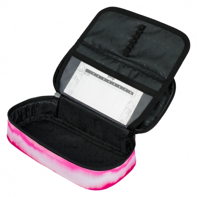 Baagl 3er Set Skate Rosa Streifen: Rucksack, Federmäppchen, Beutel