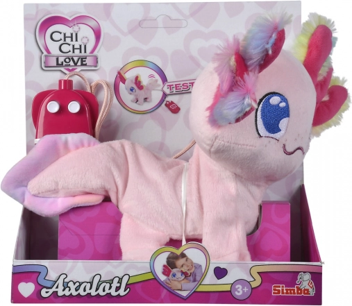 Interaktiver Plüsch-Axolotl CHI CHI LOVE 20 cm mit Kabelsteuerung