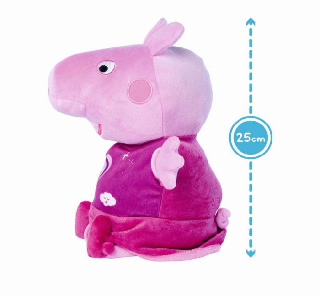 Peppa Pig 2-in-1 Kuscheltier mit Schlaflied und Licht, rosa, 25 cm