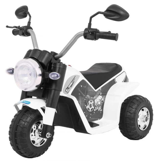 Kinder Elektro-Motorrad MiniBike Weiß mit LED-Lichtern und Sounds – weiß