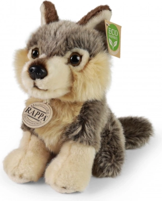 sitzender Plüschwolf 18 cm, umweltfreundlich