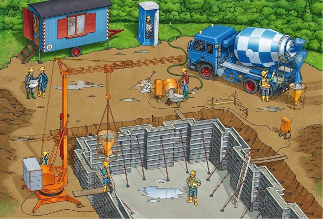 SCHMIDT Puzzle Auf der Baustelle 3x24 Teile
