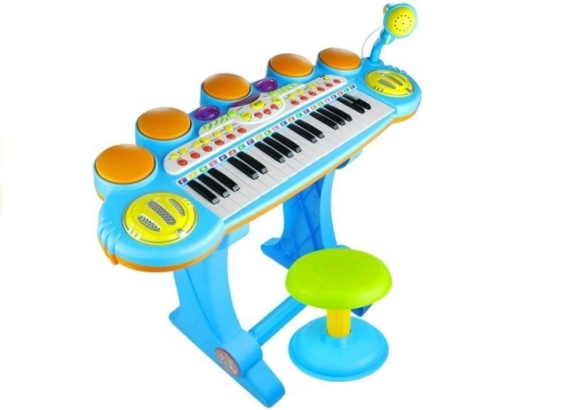 Musikspielzeug Keyboard Mit Mikrofon Und Hocker