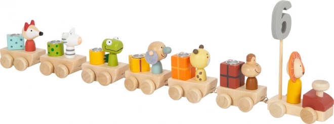 Holzzug zum Geburtstag mit Tieren Small Foot