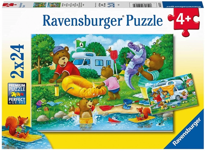 Ravensburger Puzzle Die Bärenfamilie beim Camping 2x24 Teile