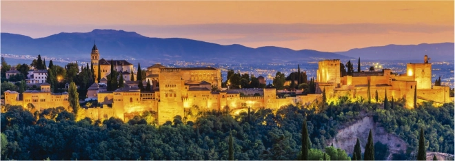 Panoramapuzzle Sonnenuntergang Alhambra, Granada 1000 Teile