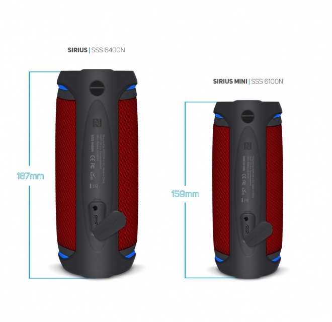 Roter Bluetooth-Lautsprecher mit NFC und IPX6