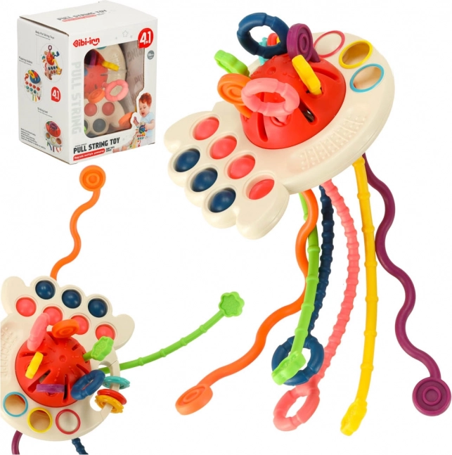 Sensorisches Spielzeug für Babys - Beißring Bibi-inn rosa