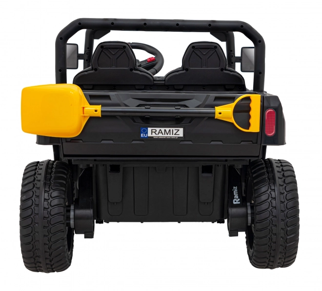 Auto Pick-Up Speed 900 pro Kinder schwarz + Allradantrieb 4x4 + bewegliche Pumpe + Kofferraum + Fernbedienung + Schaufel + LED-Audio