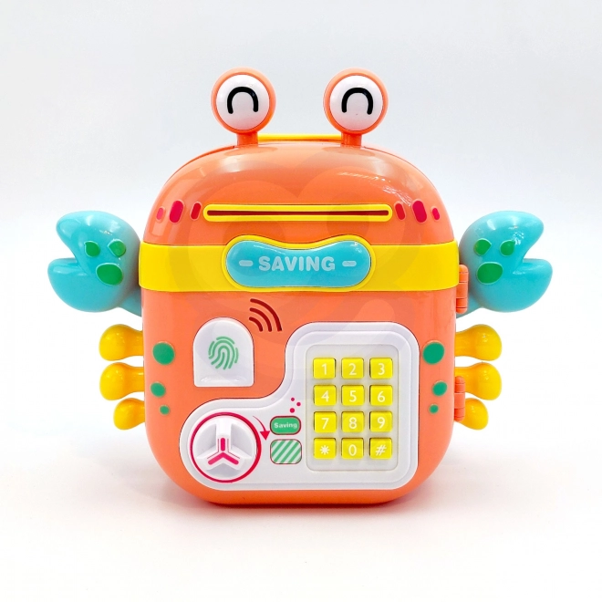 Elektronische Spardose Safe mit Pin-Code Krabbe Rucksack Orange