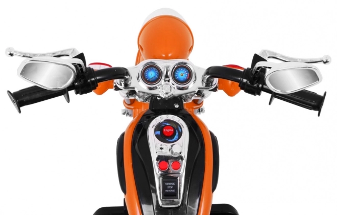 Kinder Elektromotorrad Chopper NightBike Weiß – orange