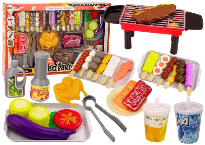 Kindergrill-Set mit Gemüse und Grillfiguren