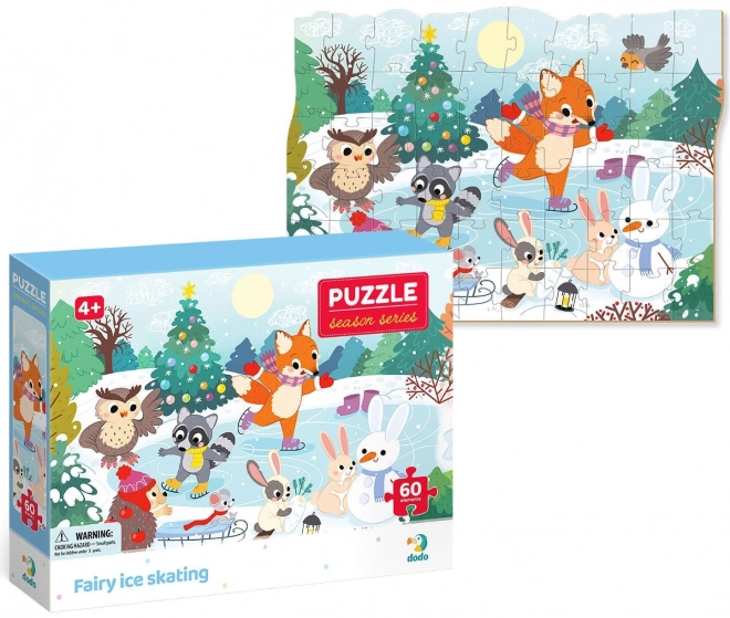 Dodo Puzzle Jahreszeiten: Magisches Winter-Eislaufen 60 Teile