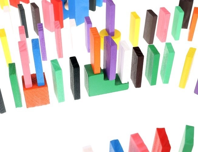 Buntstift-Holzdomino-Set für Kinder