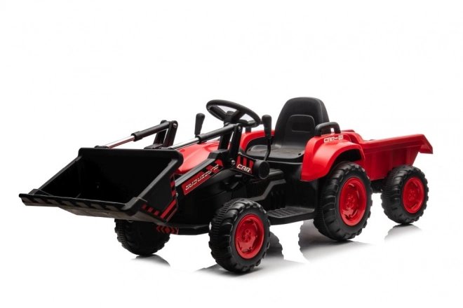 Kinderroter Traktor mit wiederaufladbarem Akku und Löffel