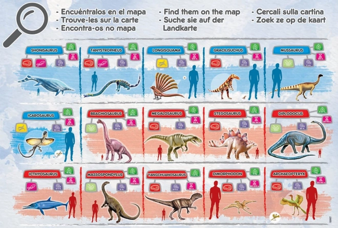 Educa Puzzle Weltkarte mit Dinosauriern 150 Teile