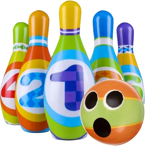 Kruzzel Kinderkegel – buntes Set mit Ball