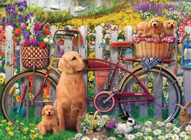 Ravensburger Puzzle Süße Hunde im Garten 500 Teile