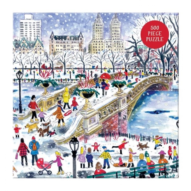 Quadratisches Puzzle Bow Bridge im Central Park 500 Teile