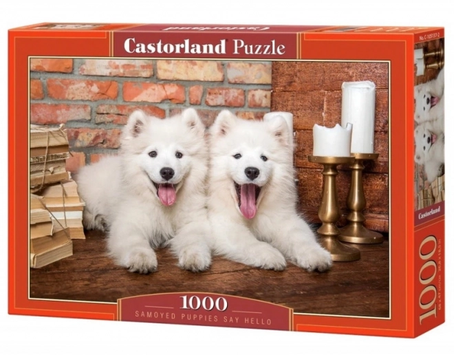 Puzzle 1000 Stk. Samojedenwelpen Sagen Hallo