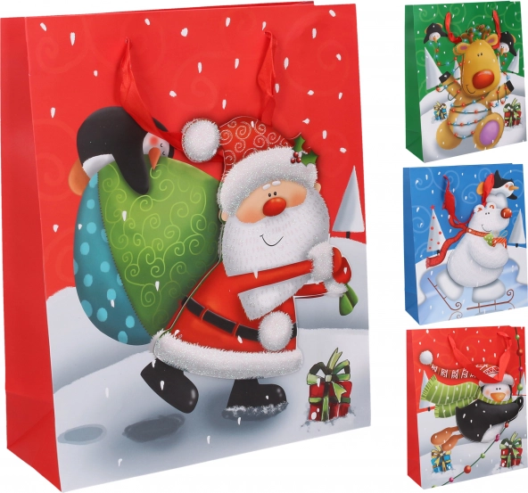 Geschenktasche M 26 × 32 × 10 cm – Weihnachtsmotive