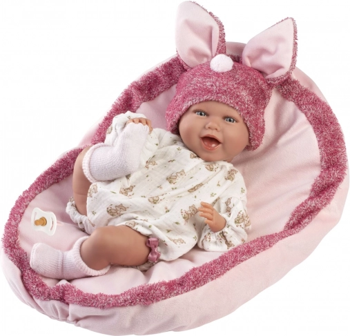 Realistische Babypuppe mit Geräuschen und weichem Stoffkörper - Llorens