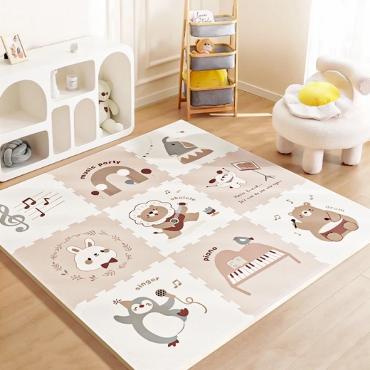 Schaumstoff-Spielmatte Tierparty, 9 Teile