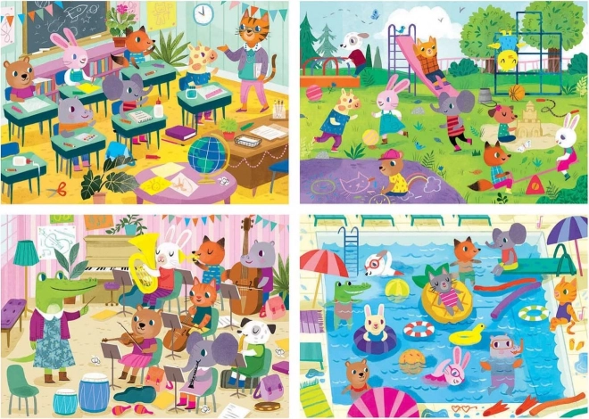 Lernpuzzle Schule für Kinder