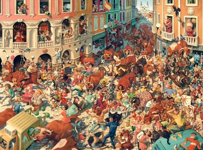Puzzle 3000 Teile Der Stierlauf in Pamplona