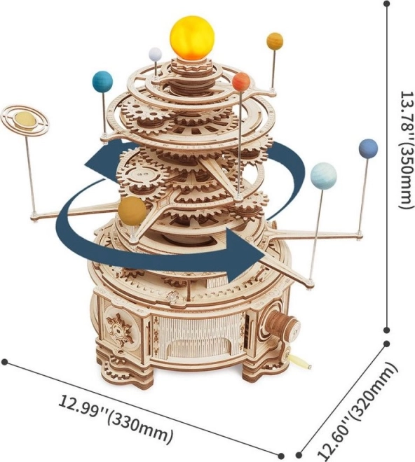 Rokr 3D Holzpuzzle Sonnensystem - Mechanische Planetarium