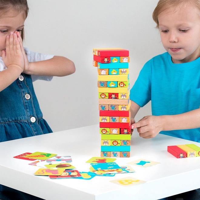 Lucy & Leo Holzspiel Jenga für Kinder - Errate das Tier!