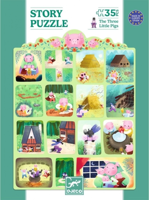 DJECO Puzzle Drei kleine Schweinchen 35 Teile
