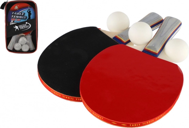 Tischtennisset: 2 Schläger + 3 Bälle in Hülle