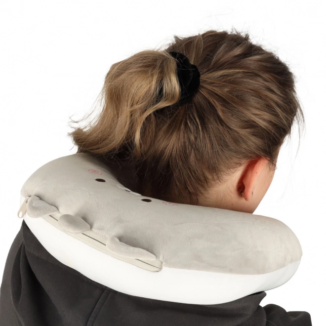 Magisches 2-in-1-Reisekissen Brezel Maskottchen Katze