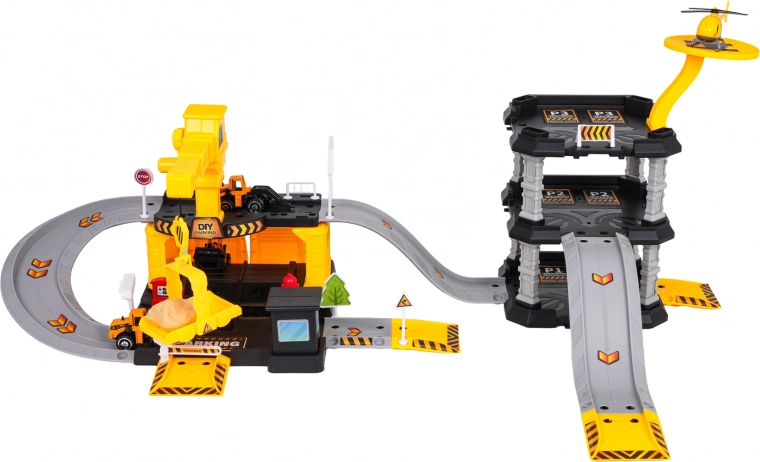 Dreistöckiges Parkhaus mit Abfahrten