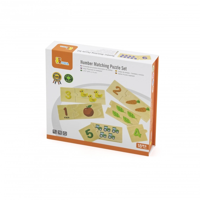 Viga Montessori Zahlen Puzzle Set
