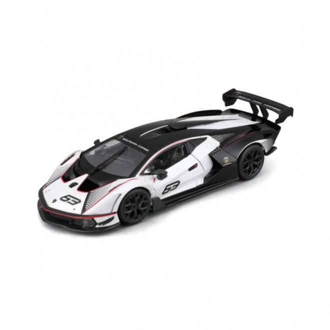 Lamborghini Essenza SCV12 Rennauto Modell Weiß von Bburago im Maßstab 1:24