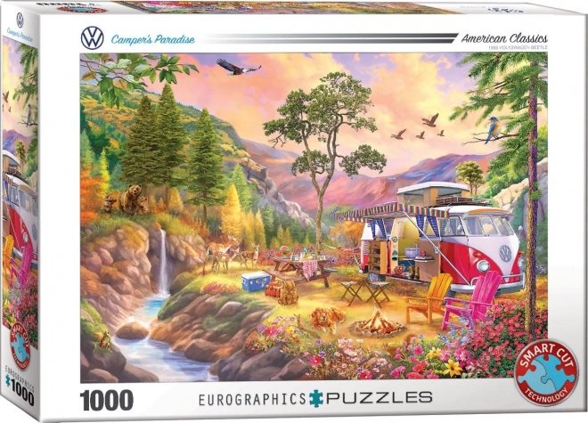 EUROGRAPHICS Puzzle mit VW Bus-Motiv  ein Paradies für Camper 1000 Teile