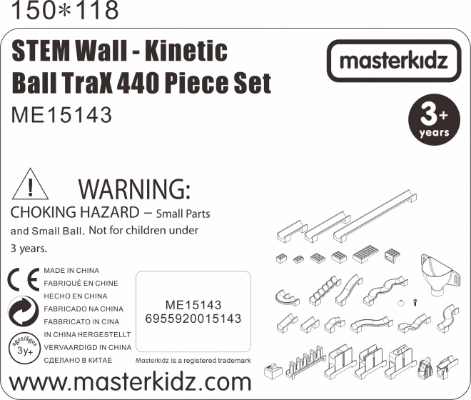 Masterkidz Baukasten-Set Kugelbahn Tafel STEM 440 Teile