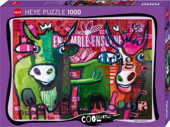 Heye Puzzle Gestreifte Kühe 1000 Teile