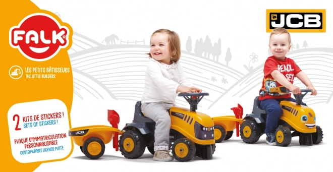 Baby JCB Rutschauto mit Anhänger und Spielzeugset Gelb