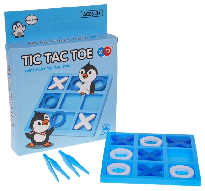 Logikspiel Tic-Tac-Toe Pinguin – blau